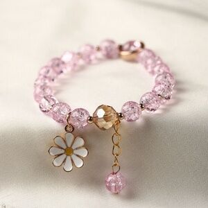*FELICITY* Pink x White Flower Pendant Fashion Beaded Bracelet